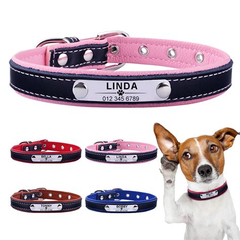 Collar De Cuero PU Personalizado Para Perro Collar Acolchado Suave Para