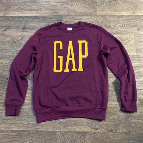 Gap Mens Purple And Gold Sweatshirt Depop