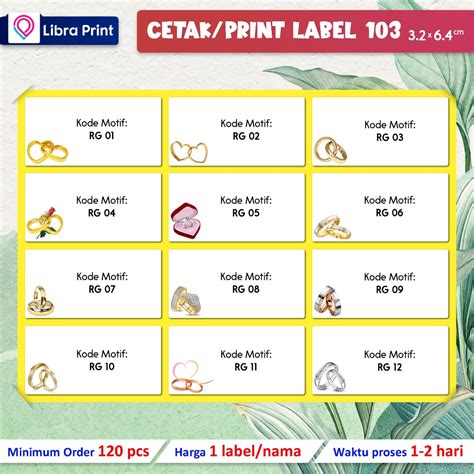 Jual Cetak Stiker Label Print Label Nama Undangan Label Buku