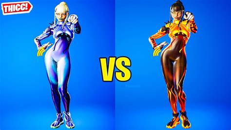 Fortnite Mizuki Vs Magmatic Mizuki Skin Emote Battle Thicc Cover Up