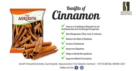 Health benefits of cinnamon - Srikanth Industries Vijayawada