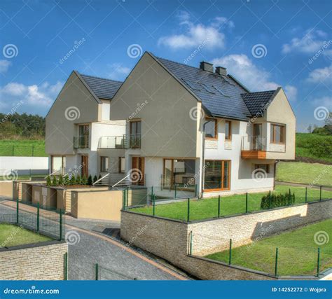 Semi detached house stock photo. Image of developer, town - 14252272