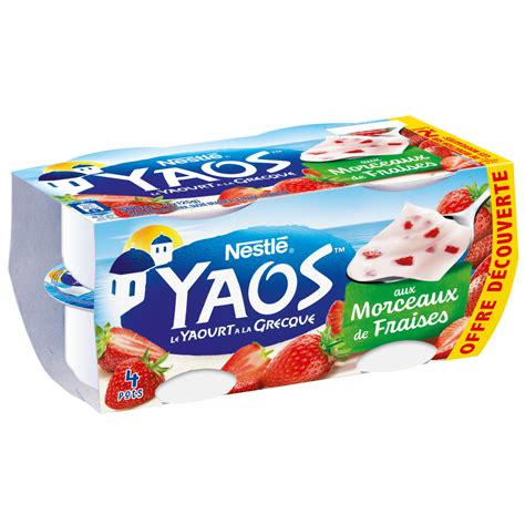 Yaos Yaourt La Grecque Aux Morceaux De Fraises X G Pas Cher