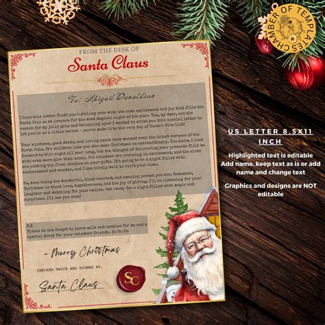 Editable Bundle Letter From Santa Nice List Certificate Editable Printable Instant Download From