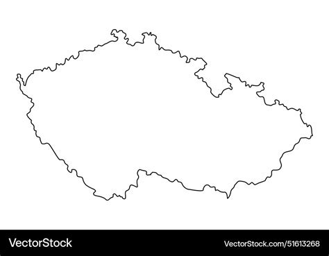 Czech Republic Outline Map Royalty Free Vector Image