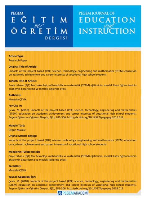 (PDF) Impacts of the Project Based (PBL) Science, Technology