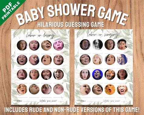 Greenery Baby Shower Games Porn Or Labor Birth Or Orgasm Etsy Australia