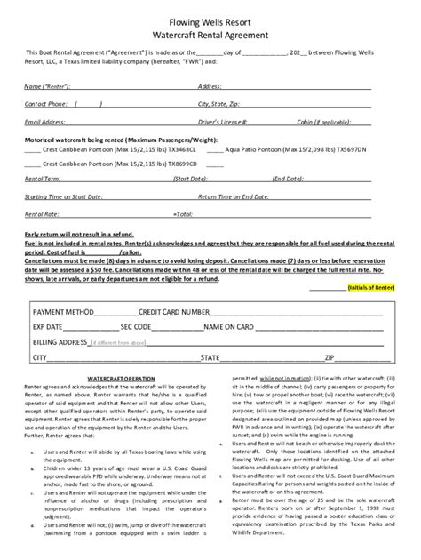 Fillable Online Boat Rental Agreement PDF TemplatesJotFormBoat Rental