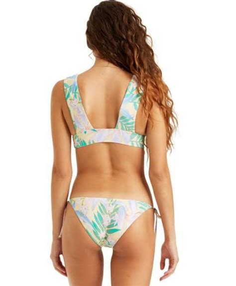 Billabong Love Palm Tropic Plunge Bikini Top Swimsuit Women S Fashion