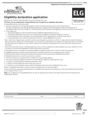 Fillable Online Eligibility Declaration Application Eligibility