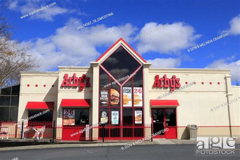 Arbys Fast Food Restaurant Showing Logos On Store Front Northern