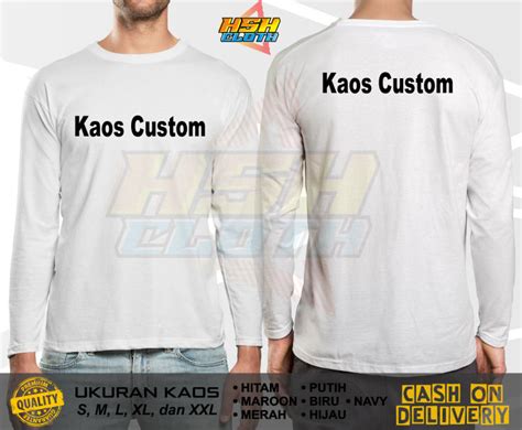 Baju Kaos Pria Distro Sablon Dtf Custom Segala Design Lengan Panjang