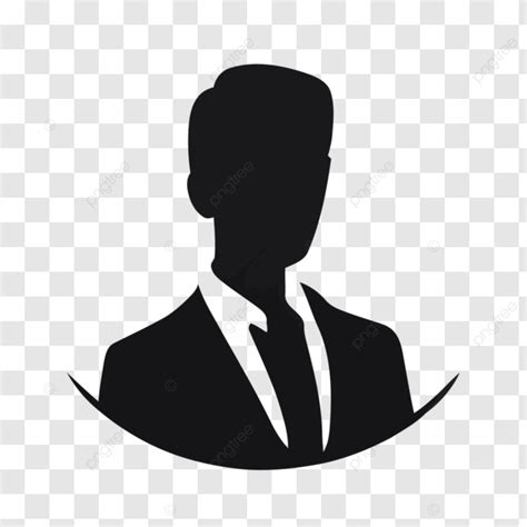 Silhouette Of A Person In A Suit Vector, A Simplistic Black Icon Of ...