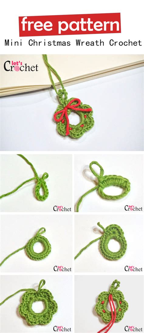 Mini Christmas Wreath Free Crochet Pattern