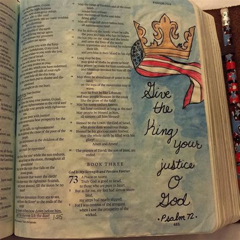 Psalm 72 Give The King Your Justice Biblejournaling