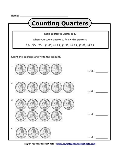 Quarter Worksheets For 2nd Grade