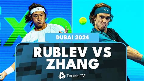 Andrey Rublev vs Zhizhen Zhang Match Highlights | Dubai 2024 - TennisGusto