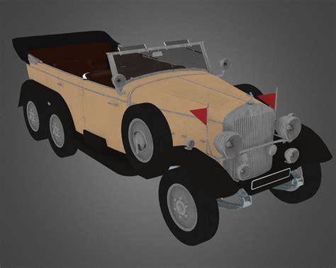 PBR Realista Mercedes Benz W31 Tipo G4 Modelo 3D 39 Obj Max Fbx