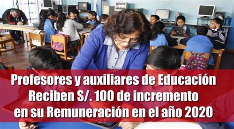 Remuneraciones 2020 Profesores Y Auxiliares De Educación Reciben S