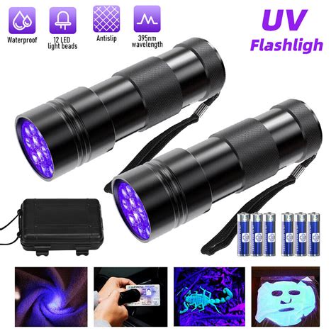 Pcs Uv Ultra Violet Led Flashlight Blacklight Light Nm Inspection