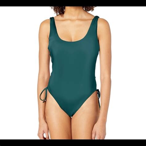 The Bikini Lab Swim The Bikini Lab Dark Teal Side Lace Up Pc