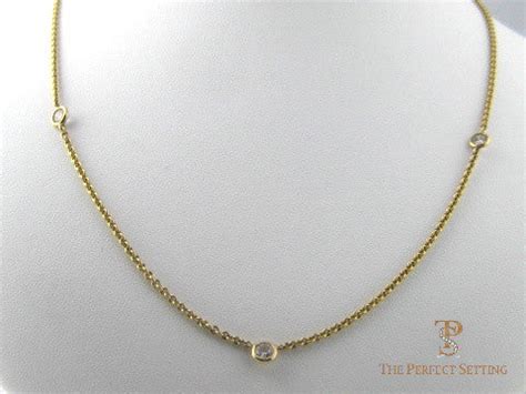 Bezel Set Diamond Necklace White or Yellow Gold – The Perfect Setting