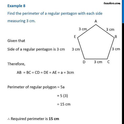 Example 8 - Find the perimeter of a regular pentagon with each side