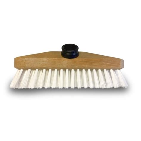 Balai Brosse Lave Pont Cm En Ppl Blanc Monture Bois Douille