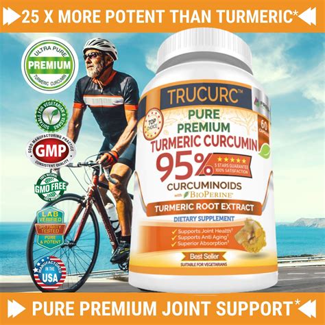 Trucurc Turmeric Curcumin With Black Pepper Supplement With 95 Pure