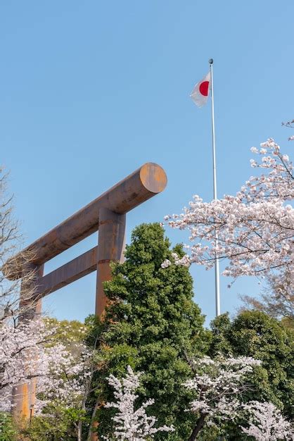 Premium Photo | Cherry blossom at yasukuni shrine tokyo japan