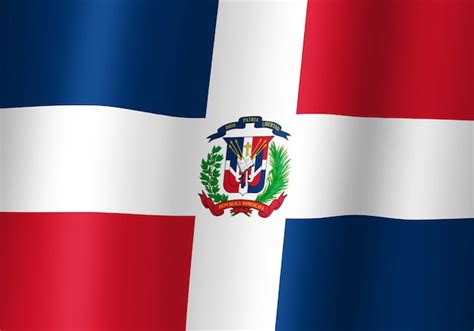 República dominicana bandera nacional 3d ilustración vista cercana | Foto Premium