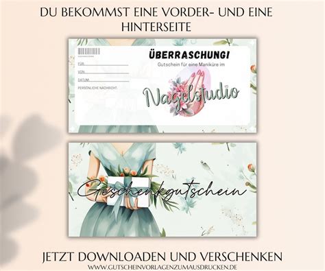 Gutschein Nagelstudio Vorlage Zum Ausdrucken Pdf Manik Re Gutschein