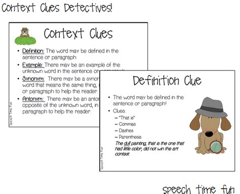 Context Clues Detectives Speech Time Fun Speech And Language Activities