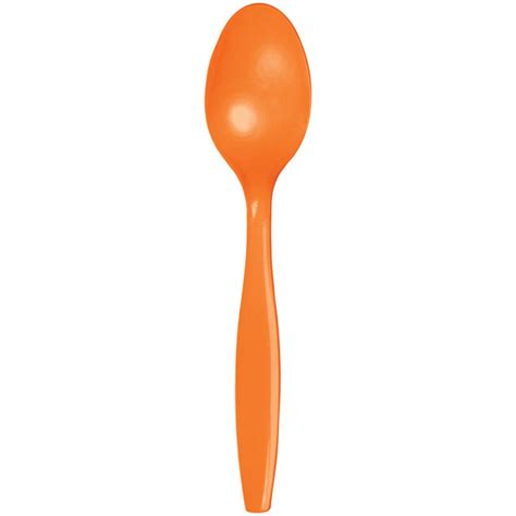 Sunkissed Orange Heavy Duty Plastic Spoons Party At Lewis Elegant