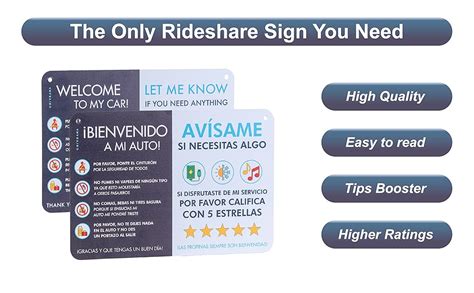 Amazon Spanish And English Rideshare Car Sign Pack Higher