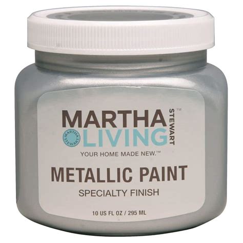 Martha Stewart Living 10 Oz Polished Silver Metallic Paint 259281