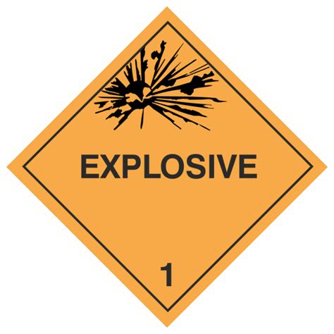 Klasse Explosive Stoffe Und Gegenst Nde Gefahrzettel X Cm