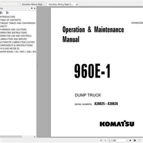 Komatsu Mining Rigid Dump Trucks 960e 1 Field Assembly Manual