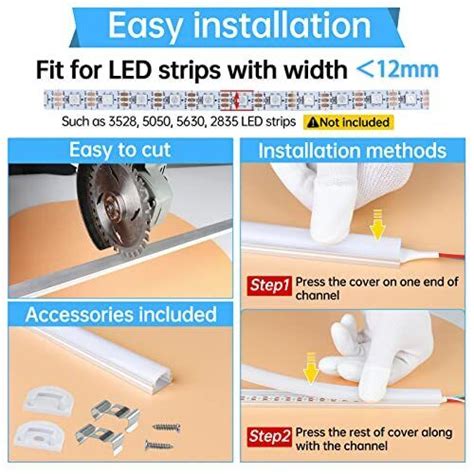 Pack Ft Meter X Mm U Shape Spotless Led Aluminum Channel