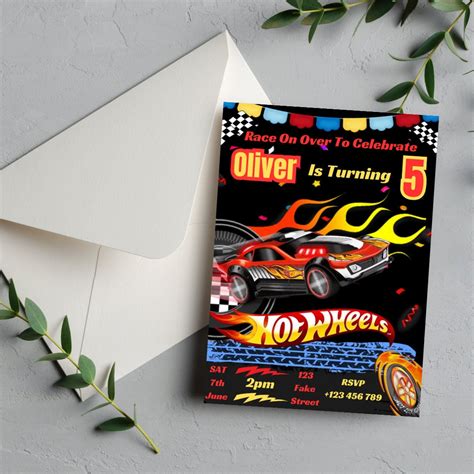 Hot Wheels Invitation Race Cars Birthday Invitation Hot Wheels Birthday Invite Hot Wheels