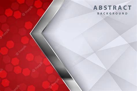 Premium Vector Red And White Abstract Background With Realistic Metal