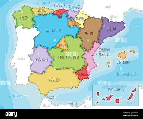 Labeled Map Of Spain Regions Images