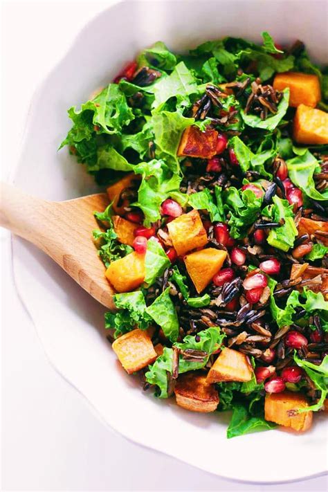 Kale Wild Rice Autumn Salad With Lemon Herb Dressing 1 A Simple Palate