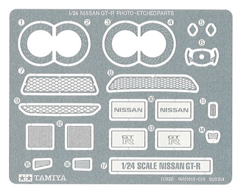 Tamiya Nissan Gt R Photo Etched Parts Set For Tamiya