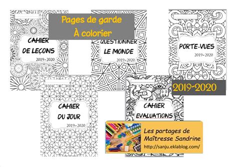 Pages De Garde Colorier Pages De Garde Cahiers Page De