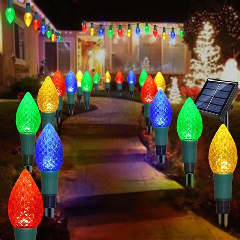 Pack Jumbo C Solar Christmas Lights Newest Outdoor Christmas