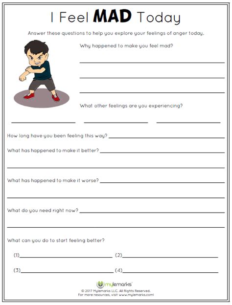 Coping Skills For Anger Worksheets Anger Worksheets Manageme