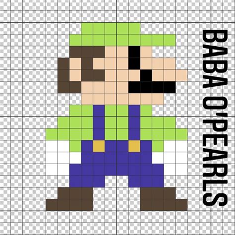 8bit Luigi Pattern (Modern Colors) | Luigi, Pixar, Retro