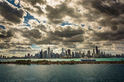 Chicago skyline containing lake michigan, chicago, and skyline | High ...