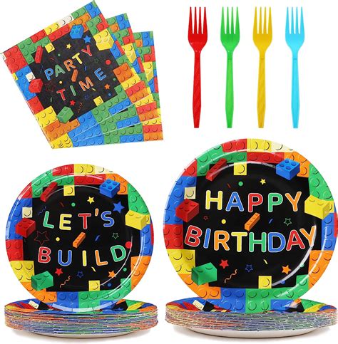 Amazon.com: 96pcs Birthday Party Plate and Napkins Party Supplies for ...